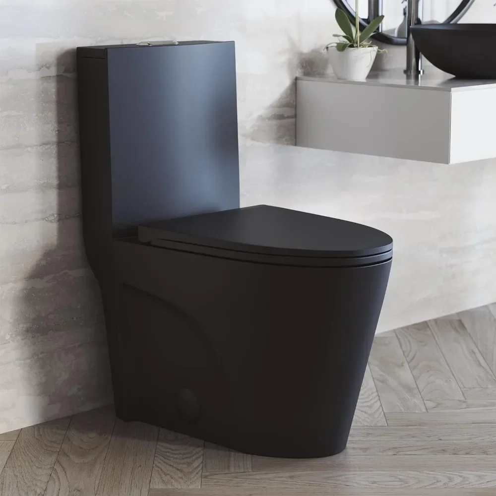 

Folding Toilet Matte Black Toilets SM-1T254MB St. Tropez One Piece Toilet 26.6 X 15 X 31 Inches Bathroom Items Cleaning Parts