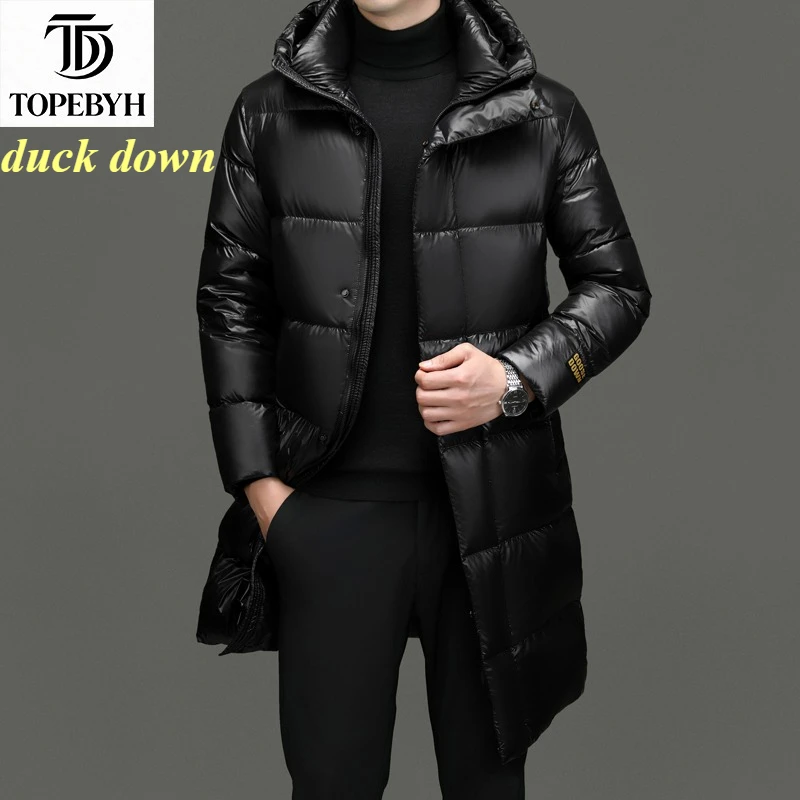 Men's Casual Fashion Down Jacket  Duck Down Goose Down Long Coat