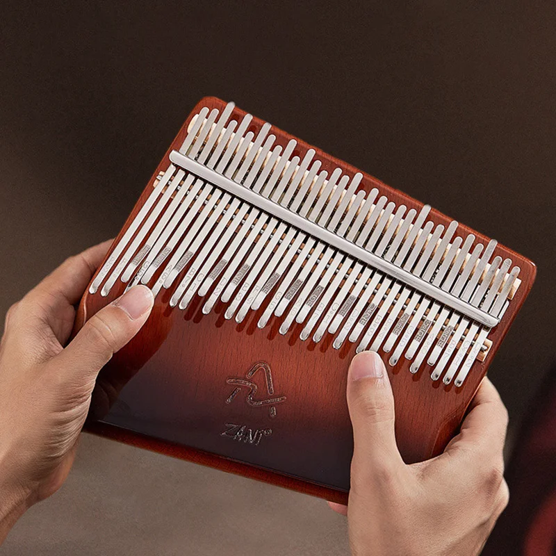 34 Keys Kalimba Thumb Piano Veneer Beech Wood 34 Key Kalimba Finger Piano Musical Instrument with Storage Box Music Lover Gifts