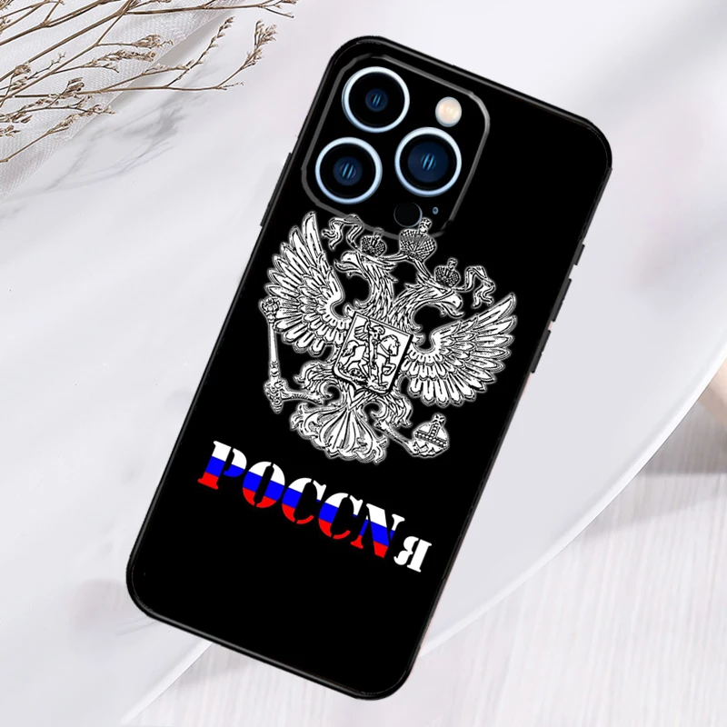 poccnr russia flag Bumper Phone Case For iPhone 11 14 15 16 Pro Max XS XR X Plus 12 13 Mini Soft Silicone Cover