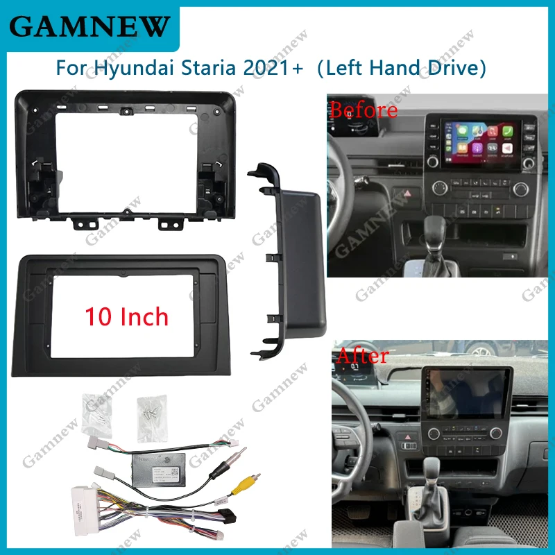 Panel de Radio Fascia para coche de 10 pulgadas para Hyundai Staria 2021+, Kit de tablero de Audio, instalación de consola Facia, adaptador de bisel, placa embellecedora