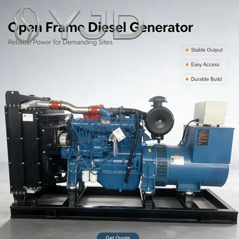 YJD 250kW 230V 400V Dual Voltage Diesel Generator Set 1500/1800RPM Multi-cylinder Engine Open Frame Genset