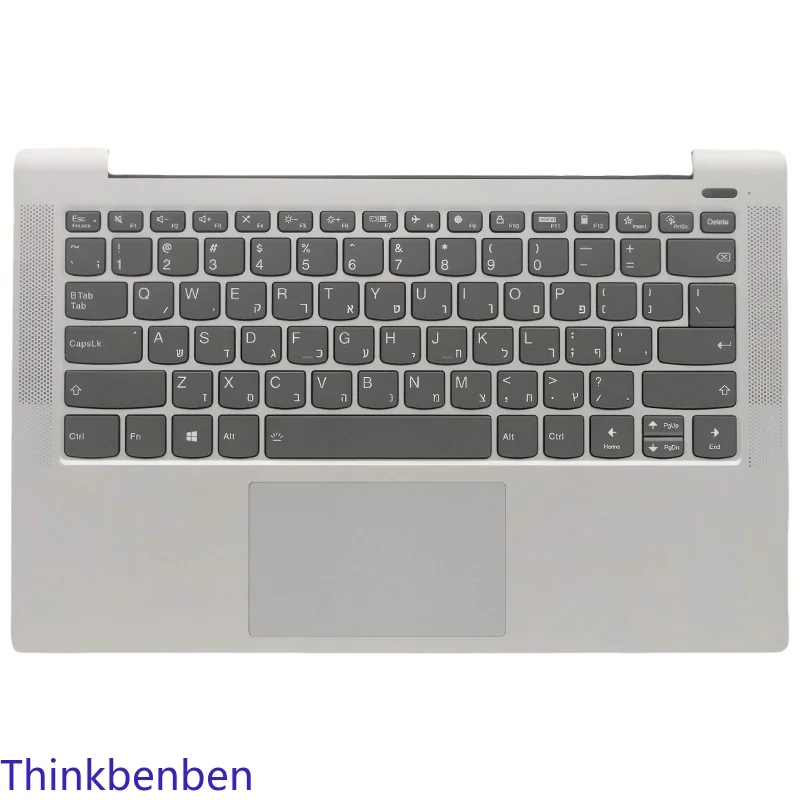 

HB Hebrew Silver Keyboard Upper Case Palmrest Shell Cover For Lenovo Ideapad 5 14 14IIL05 14ARE05 14ALC05 14ITL05 5CB0Y89278