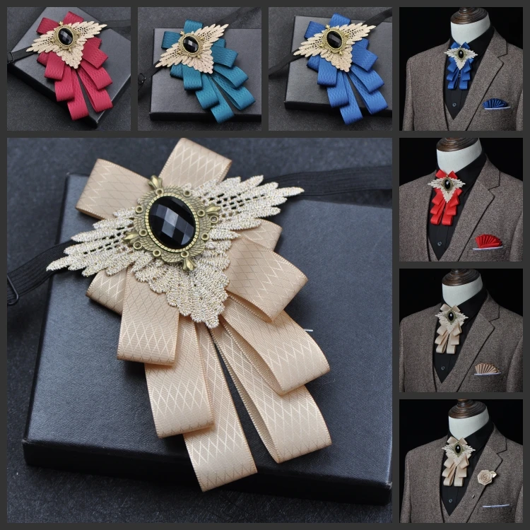 Bow Tie Corsage Pocket Towel Sets for Men's Business Dress Suit Jewelry Fashion British Korean Men Wedding Accessories 3 Pcs Set