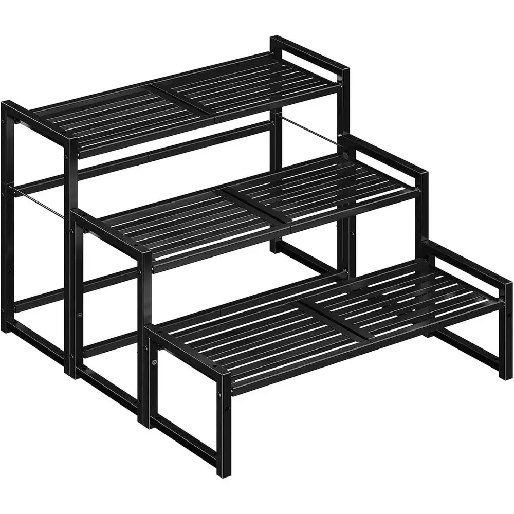 

3 Tier Metal Plant Stand Outdoor Indoor, Heavy Duty Stackable Plant Shel, Tall Waterproo lower Pot Holder Rack or Garden, Patio,