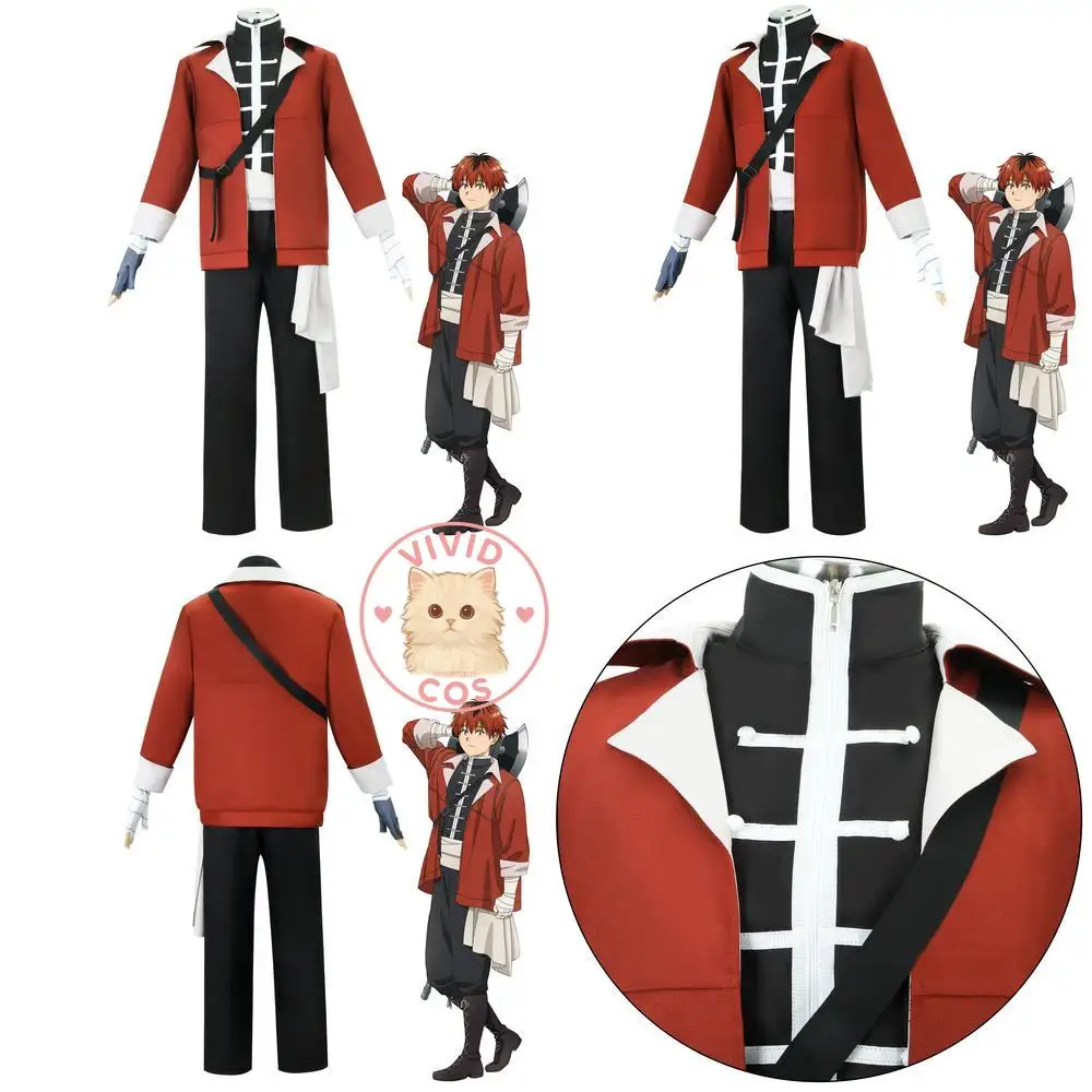 

Frieren: Beyond Journey's End Cosplay Costume Anime Hertalke Red Men's Suit Role Play Outfit Wig for Comic Con Halloween Party