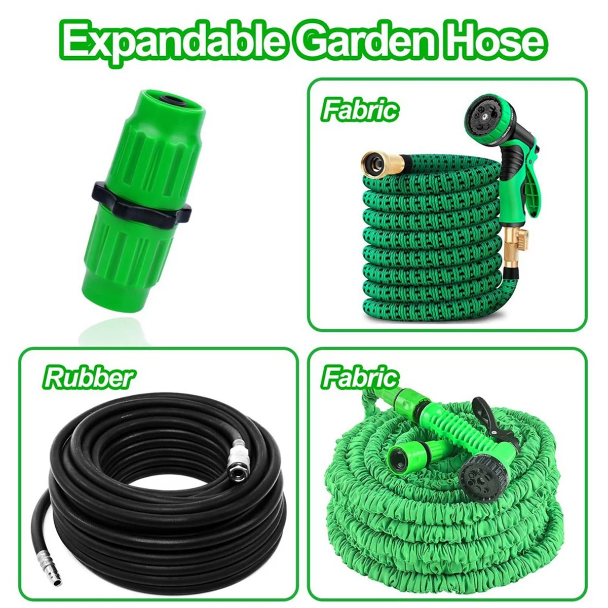 Kit di riparazione tubo da giardino espandibile, tubo flessibile a doppio canale da 10 pezzi connettori maschio femmina tasche tubo flessibile per tubo da giardino 3/4In 5/8In