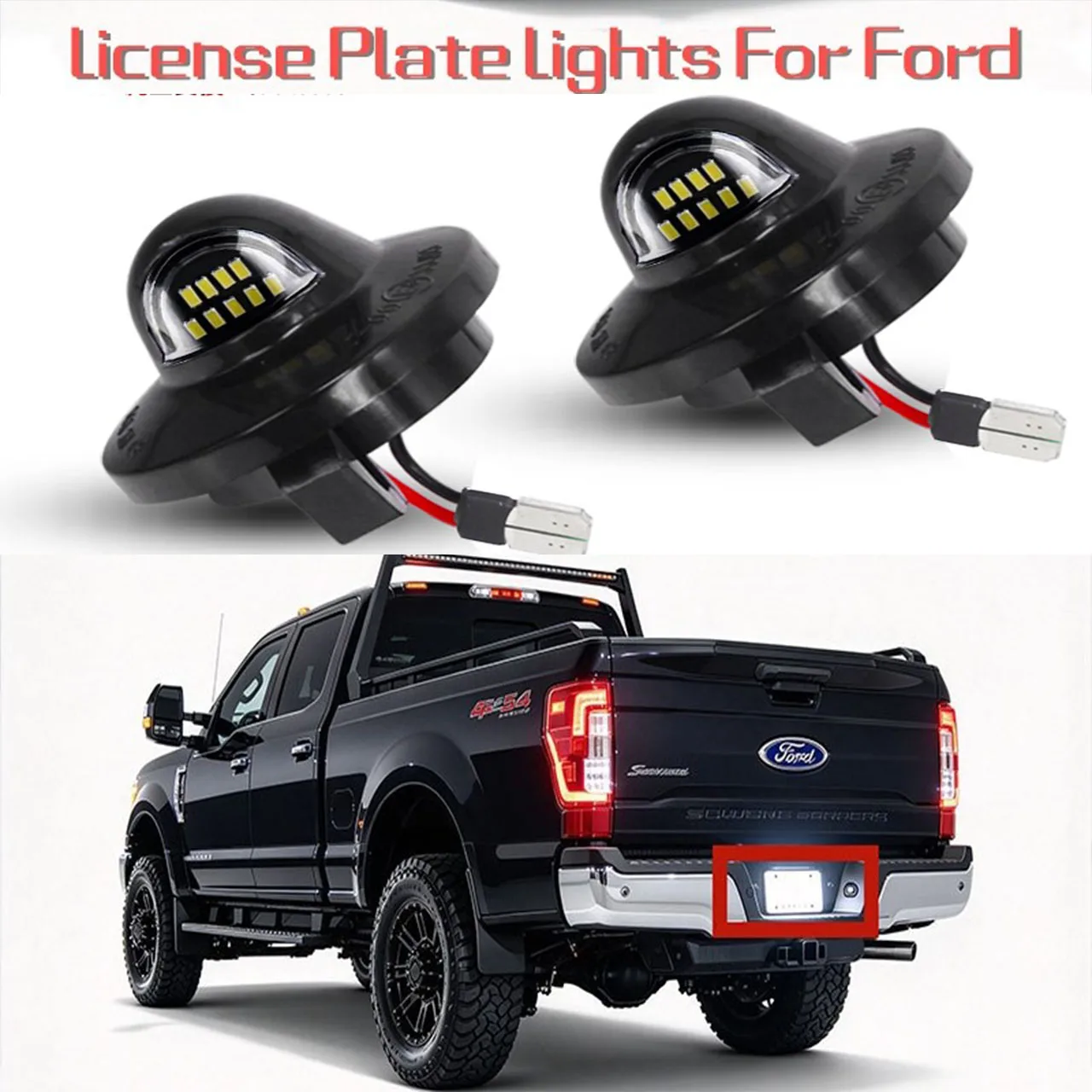 2pcs License Plate Lights For Ford F150 F250 F350 F450 F550 Super Duty Ranger Explorer Bronco Excursion Tag Light Lamp Assembly