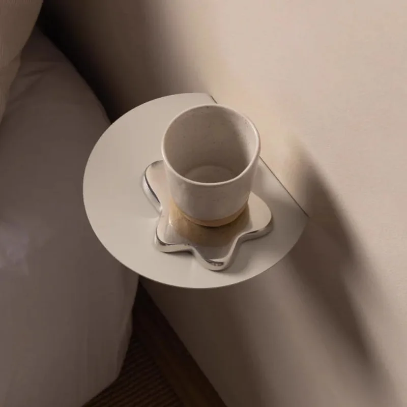 

Floating Foldable Round Shelf Metal Wall Storage Rack for Kitchen Living Room Storage Save Space Bedroom Bedside Organizer Rack