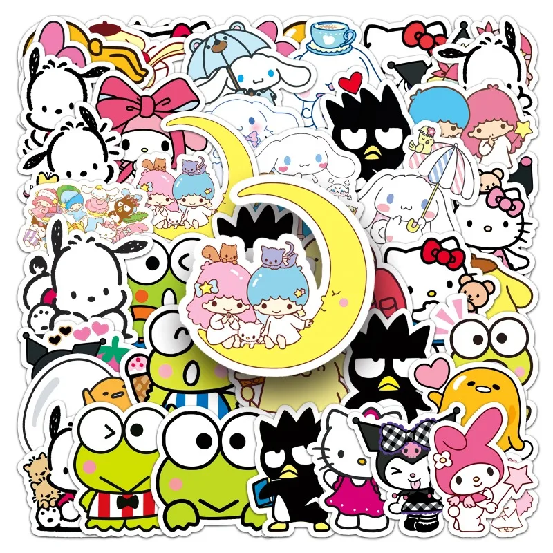 Sanrio สติกเกอร์ตกแต่งรูปตัวการ์ตูนน่ารัก Kuromi Hello Kitty ของฉัน Melody