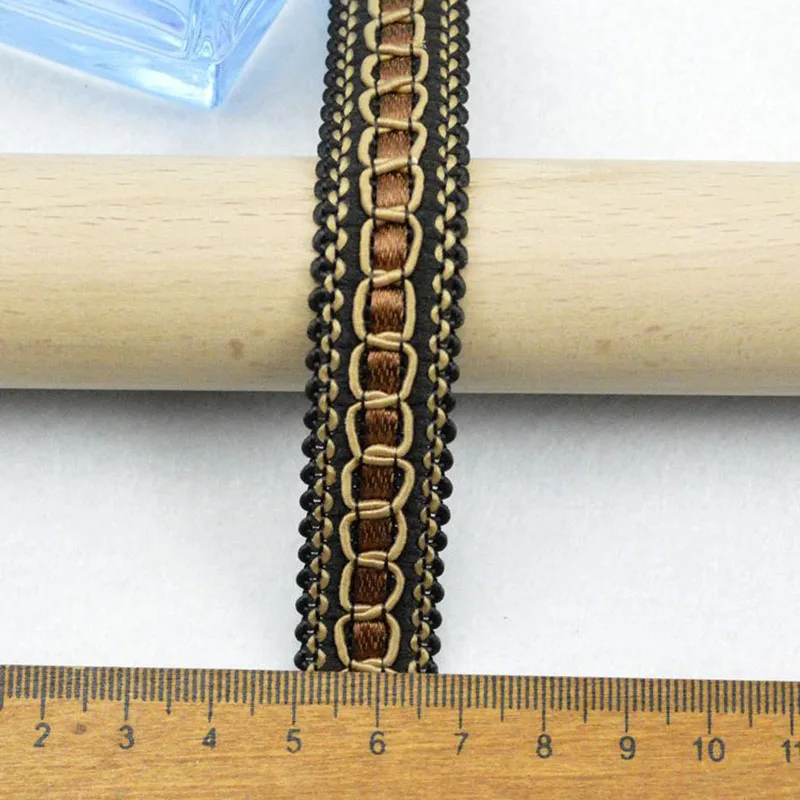 5m/16.4ft Each Pack 1.7cm Wide Silver Gold Trim Fabric Sewing Curtain Curve Braid Accessory Handmade DIY Craft Ribbon Decoration