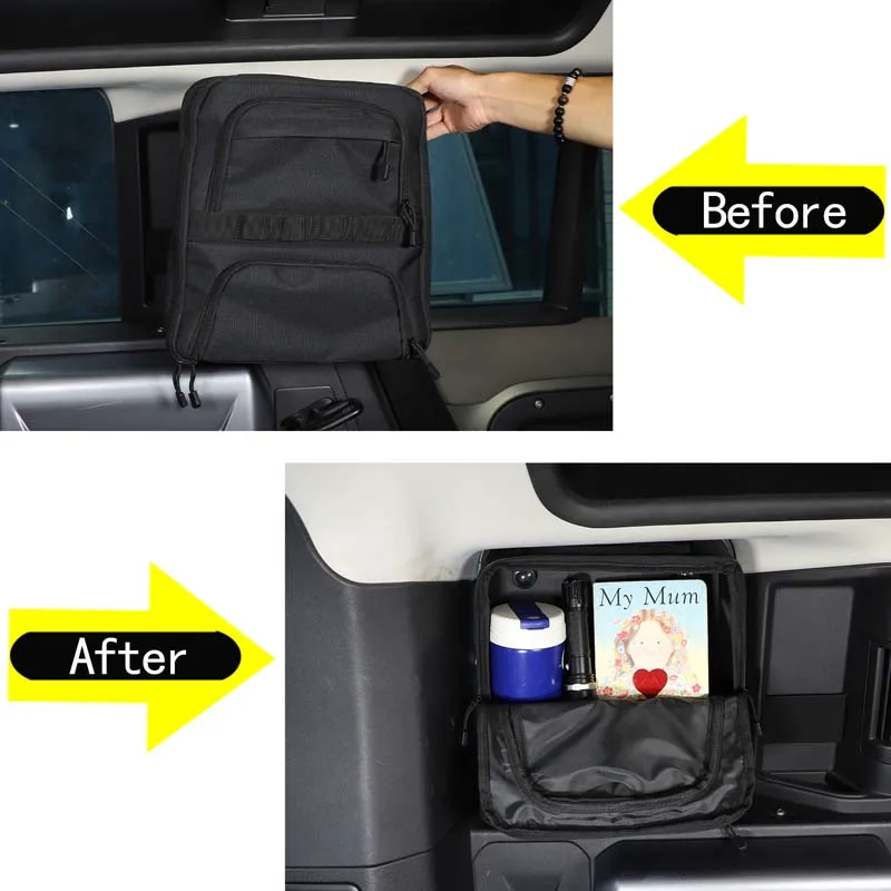 For Land Rover Defender 110 2020-2023 Car Trunk Rear Side Window Storage Bag Organizer Stowing Tidying Car Interior Accessories