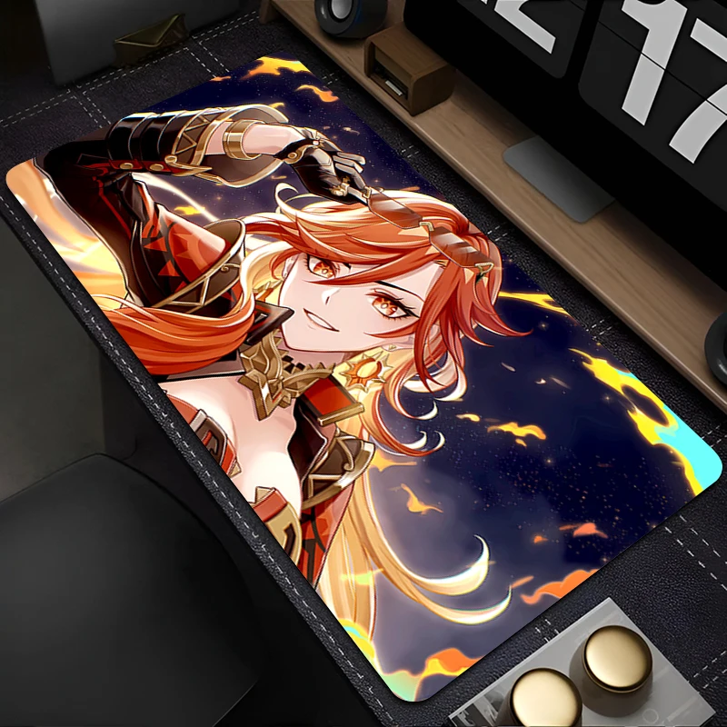 

Mousepad Laptop Office Cabinet Keyboard Pad PC Desk Mat G-genshin Impact Mavuika Large HD Mouse Pad Non-slip Rubber Extended Pad