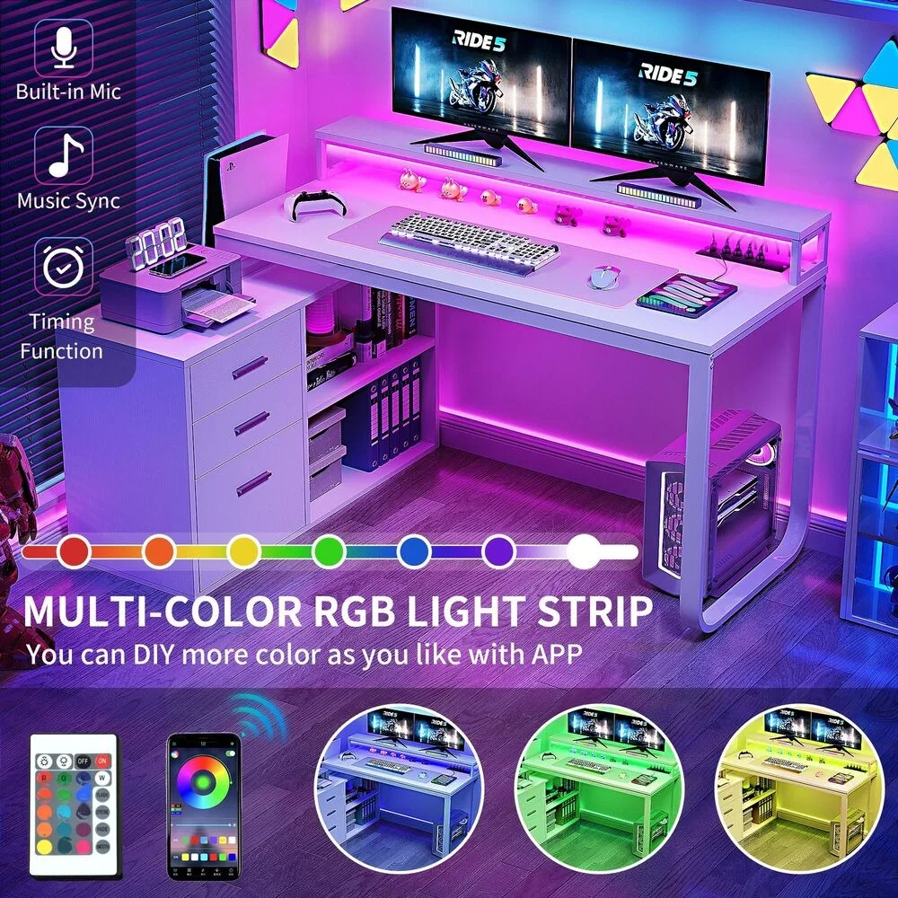 Cassetti per documenti da scrivania per computer da gioco a forma di L