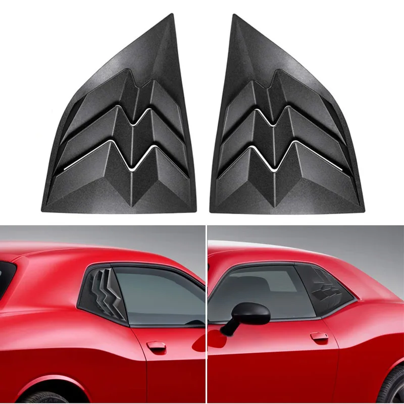 

Rear Side Window Louvers (2Pcs) Fit for Dodge Challenger 2008 - 2021 ABS Windshield Sun Shade Cover (Matte Black)