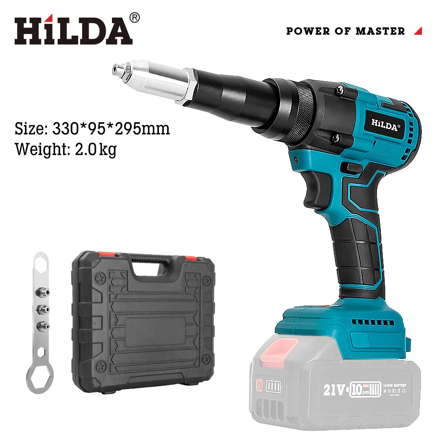 Imagem -06 - Brushless Electric Rivet Gun Cordless Rivet Nut Gun Inserção de Broca Ferramentas Elétricas para Makita Bateria 18v 20000n 720w 2.44.8 mm