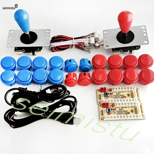 Kit de retardo cero Arcade de 2 jugadores, codificador USB para PC Raspberry Pi SANWA, Joystick de botón, gabinete Arcade USB Mando