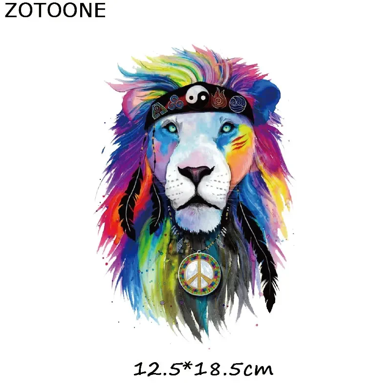 ZOTOONE Colorful Animal Patch Heat Transfers For Kids Clothes DIY T-shirt Butterfly Tiger Patches For Clothing Iron Applique E