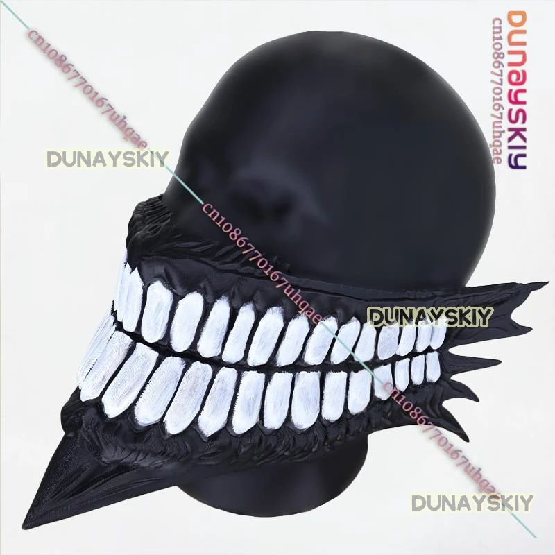 Dandadan Ken Takakura Ken Okarun Cosplay Mask Fight Mode Roleplay 3D Printed Prop Scary Black Outfit Halloween Party Accessories