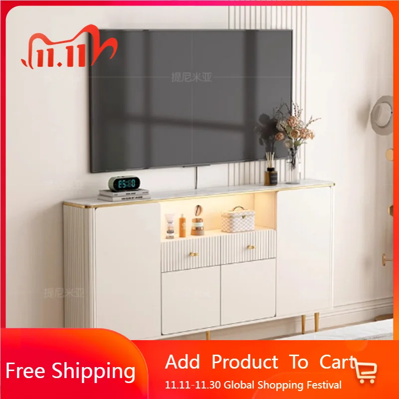 

White Cabinets Tv Stands Living Room Modern Wood Nordic Tv Table Salon Universal Storage Drawers Suporte Para Tv Home Furniture