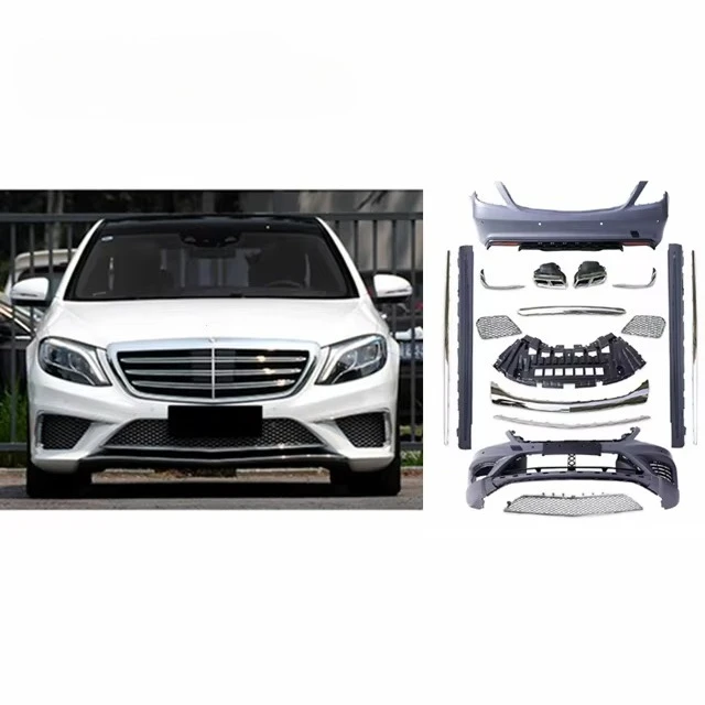 

For Benz W222 S Class 14-17 Upgrade S65 BodyKit Front Rear Bumper Grille Spoiler Side Skirt Fender Bumper Kits