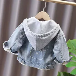 Children's Denim Jacket Spring and Autumn Clothes 2024 Fashion Spring Casual Coat For Boy Girl Hooded Jacket Baby Jacket 2-7Y