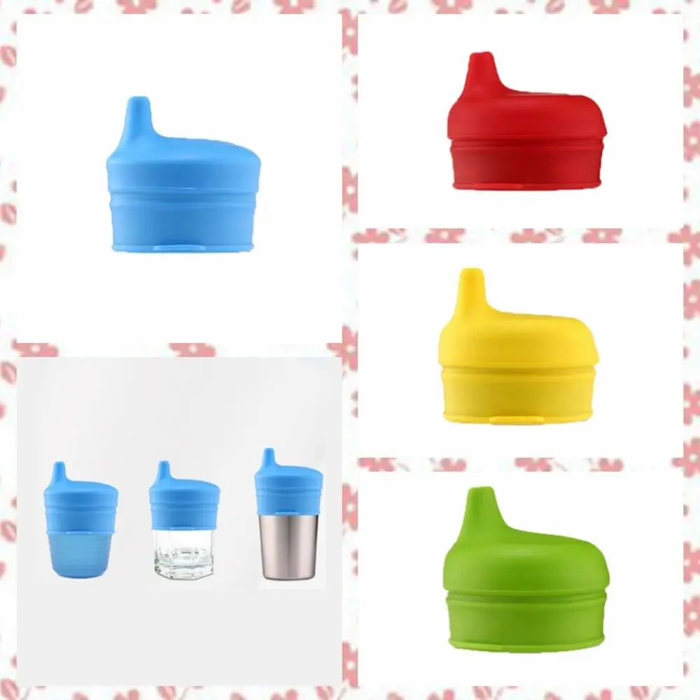 Seguro com buraco de palha saliente silicone canudinho tampas de copo à prova de vazamento extensível palha copo cobre à prova de respingo bpa-livre bebês