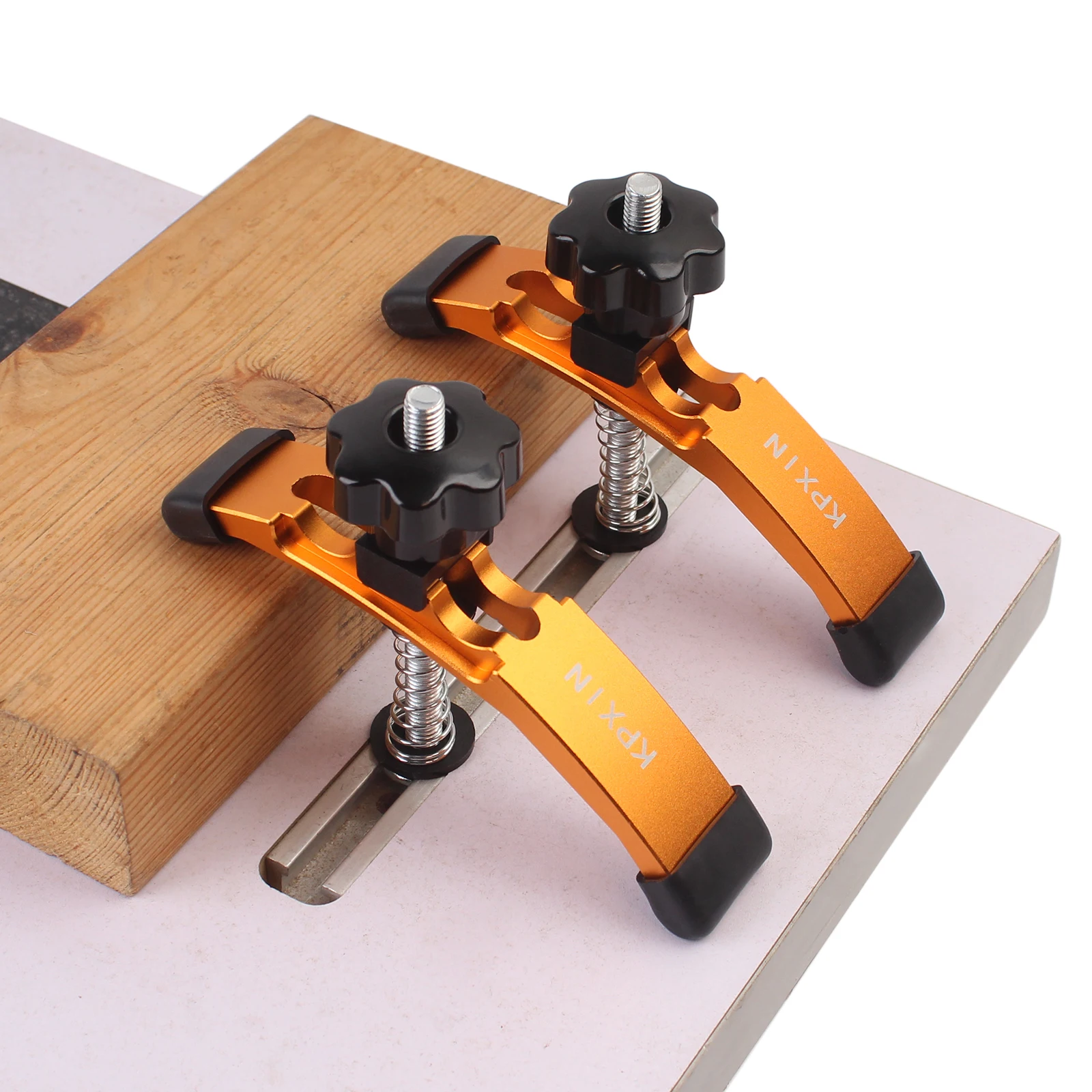 2pc-set T-Track Hold Down Clamps, with T Silder T Slot Clamp Set for Woodworking, Adjustable Hold Down Clamp