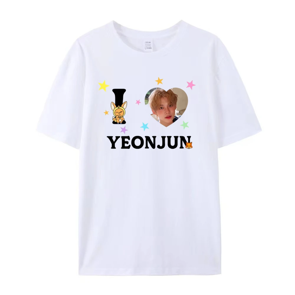 Sommer Koreanisches Idol SOOBIN YJ BQ Kpop Kurzarm T-Shirt Übergroße Y2k Reine Baumwolle Weiß Unisex Top T-Shirt Damenbekleidung