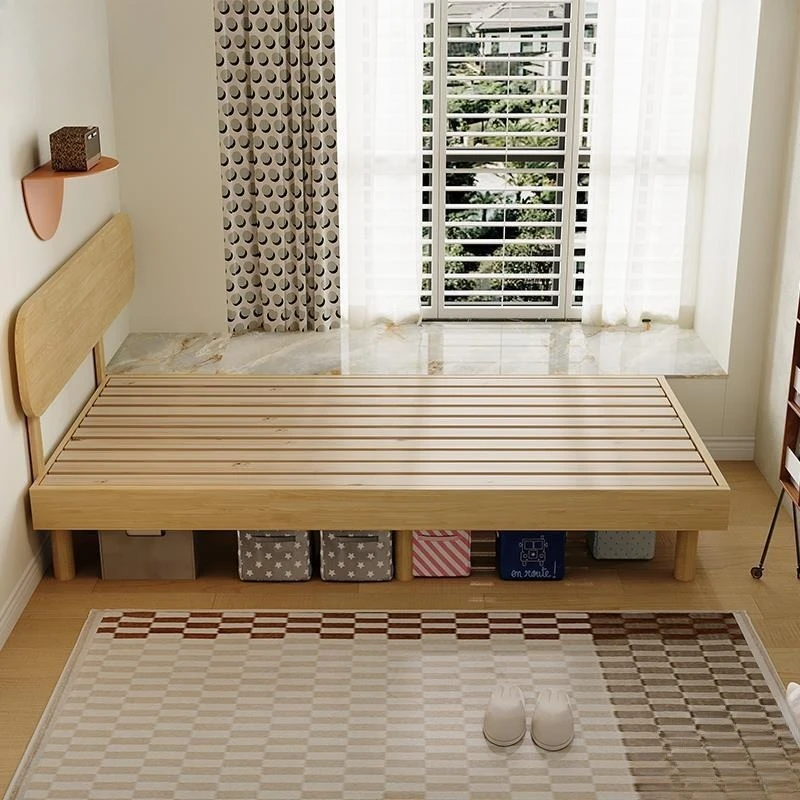 Solid wood row skeleton small apartment study window sill extension transformation connecting bed