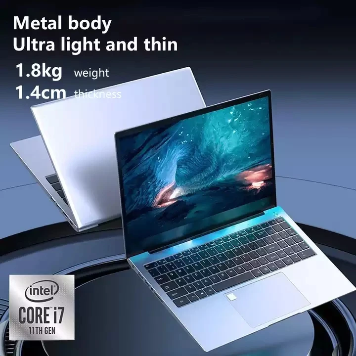 15.6 Inch Thin Laptop Core i7 With Backlit Keyboard Game Computer For Student