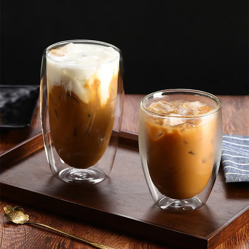 Heat-Resistant Double Wall Glass Cup Mug Beer Coffee Cup Tea Milk Juice Glasses Tea Transparent Drinkware Mugs Gift