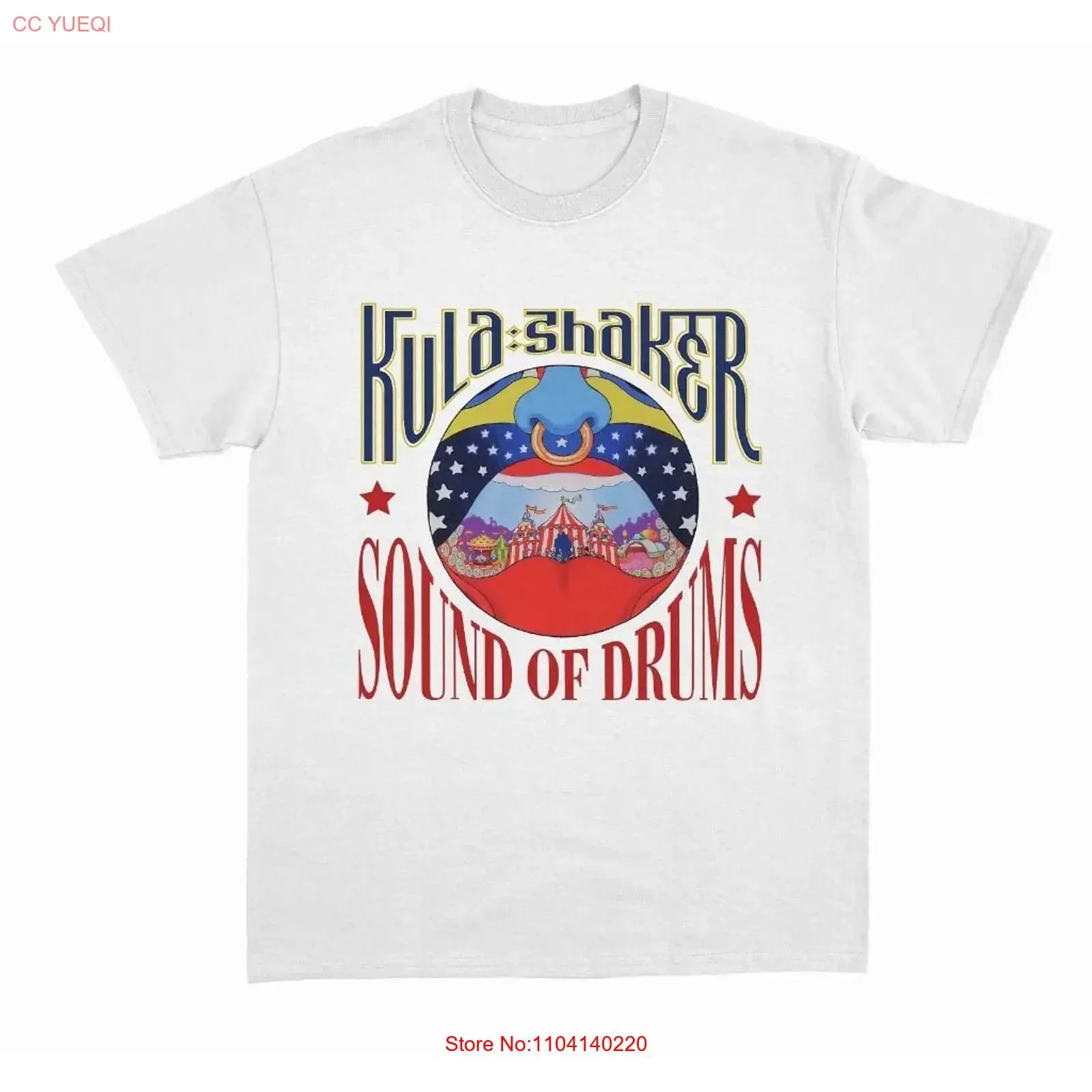 Camiseta KULA SHAKER SOUND OF DRUMS de algodón grueso, blanca, todas las tallas, TT214, estilo vintage, lavada, informal, transpirable, unisex, elegante