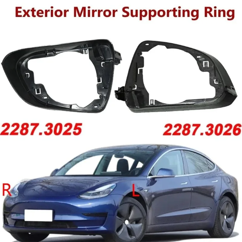 For MODEL 3 2017 - 2023 Door Rear View Mirror Frame Surround Trim Side 2287.3025 2287.3026 2287.3005, Wing Mirror Housing Frame