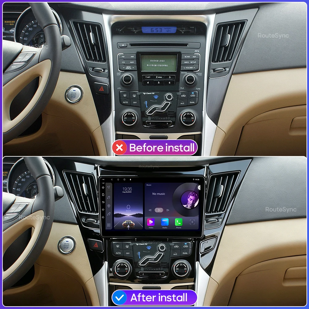 Car Multimedia Player Android 16 For Hyundai Sonata 6 YF 2009 - 2014 Wireless CarPlay GPS Android Auto Wifi Stereo 4G 2Din 5G