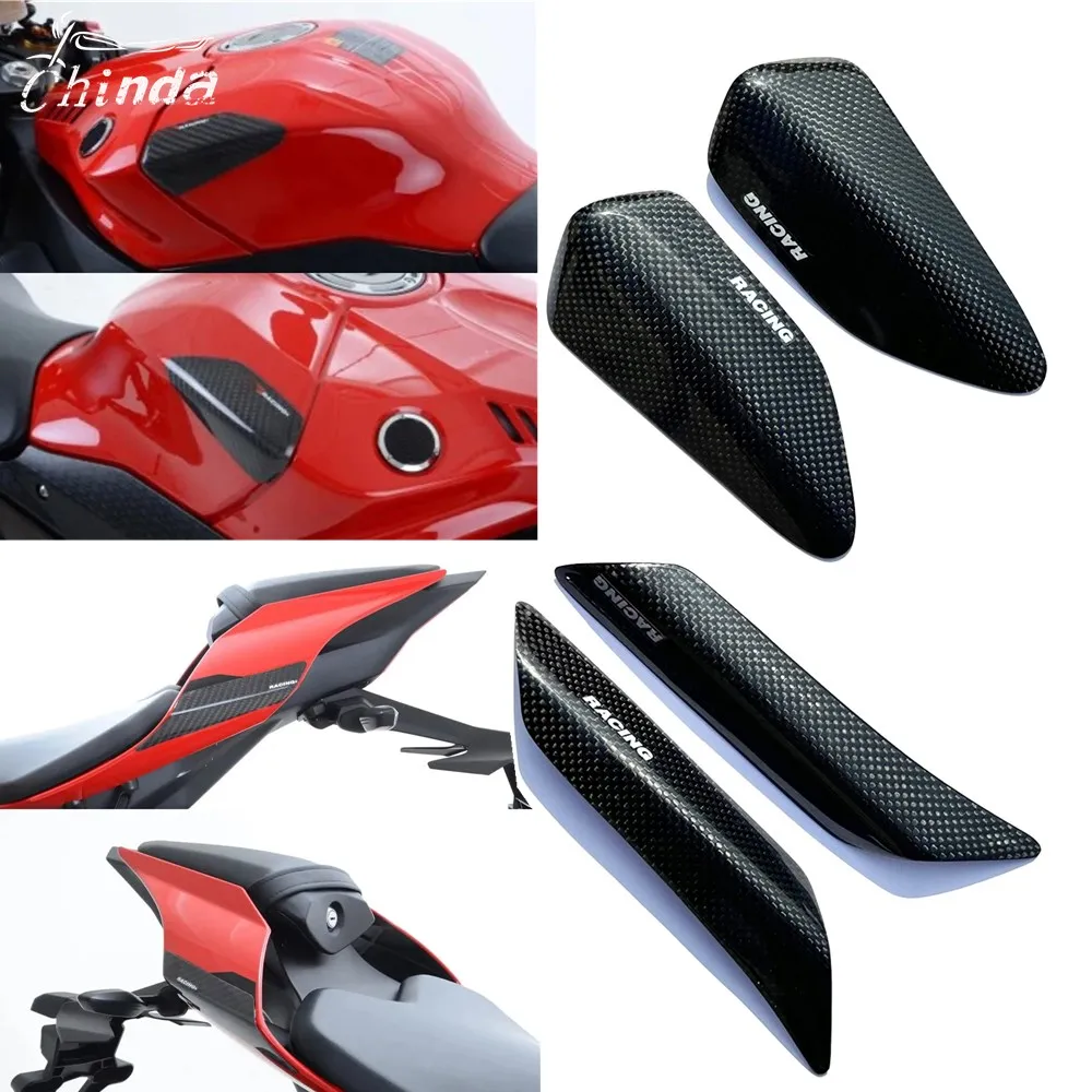 

Motorbike Side Fuel Tank Cap Slide Protector Fuel Tank Corner Decorative Cover Carbon Fibre For Yamaha YZF-R1 R1 R1M 2015-2023