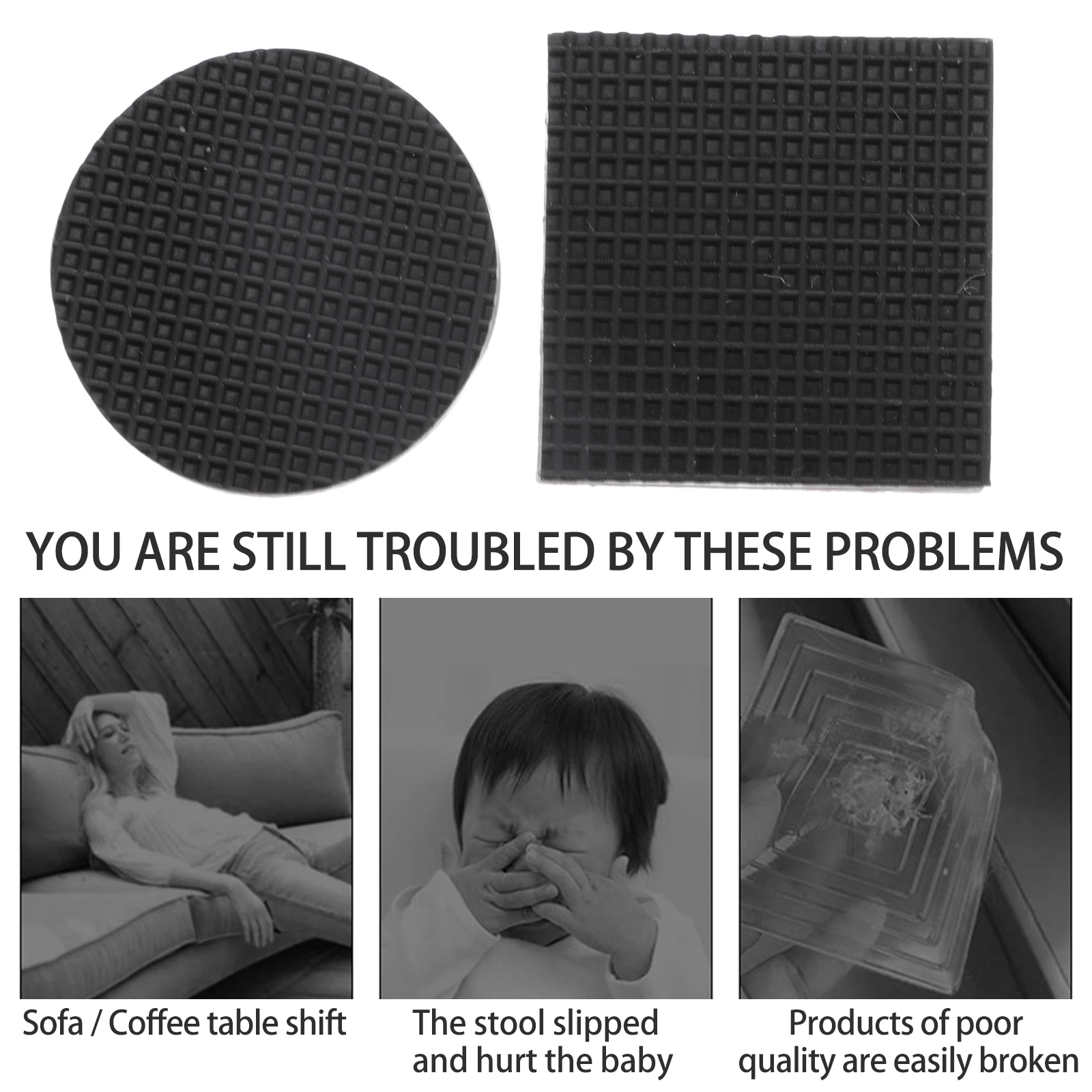 

32 Pcs Table Chair Leg Caps Black 25 4mm Anti Skid Furniture Sliders Moving Pads Adhesive Movers protector Dining Carpet Wooden