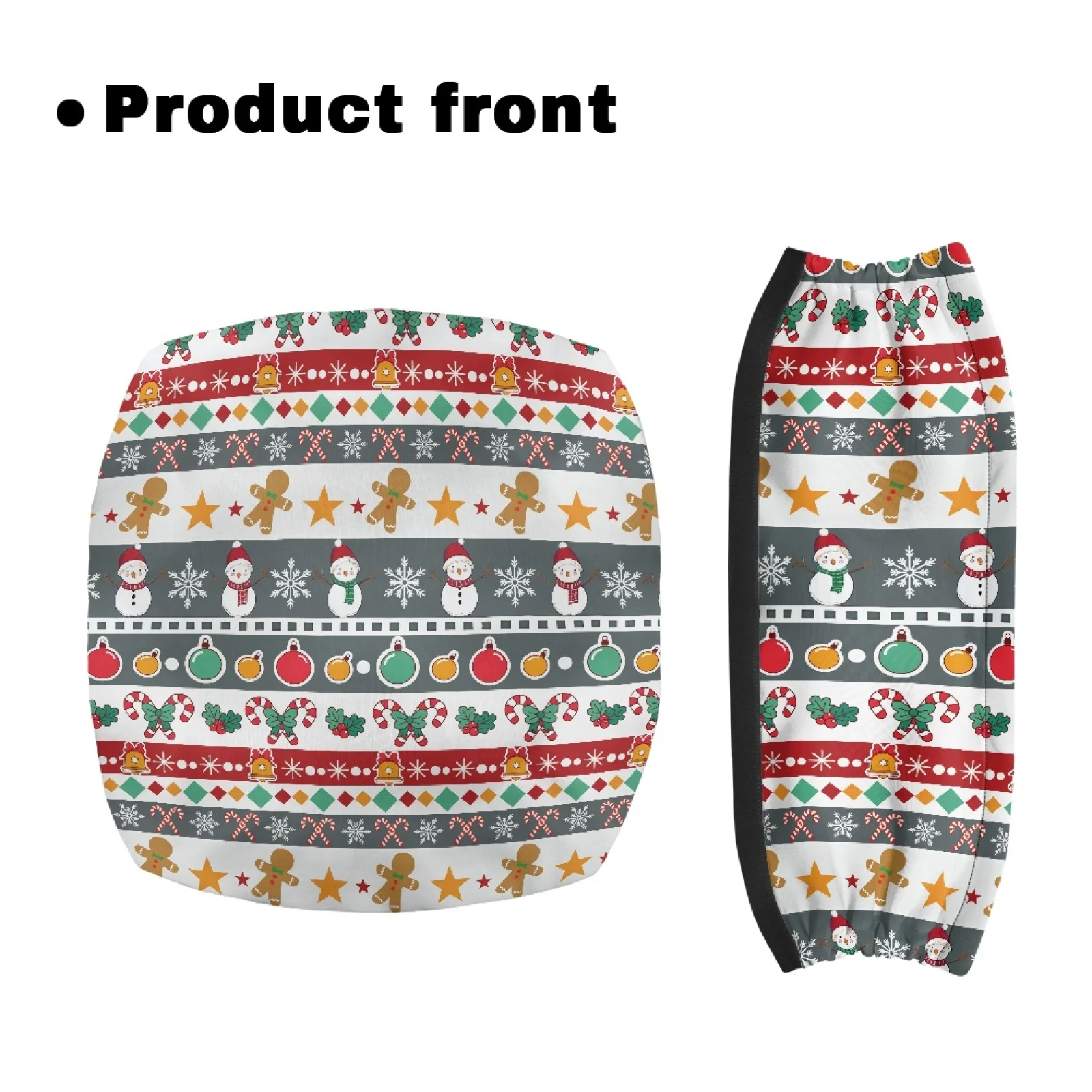 Coloranimal Stain Proof Stretchy 2 Pieces Walker Rollator Seat Back Cover for Ladies for Street Scenes Christmas Snowman