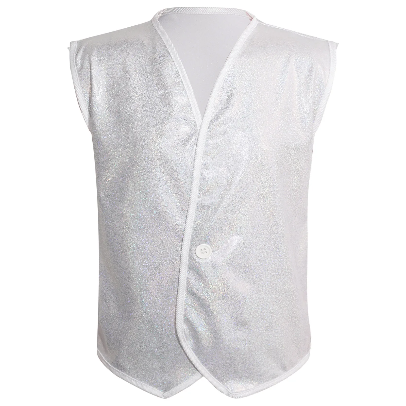 Kids Boys Girls Vest Sleeveless Waistcoat Stage Performance Costume Teens Jazz Dance Wear Fashion Children Party Shiny Vests