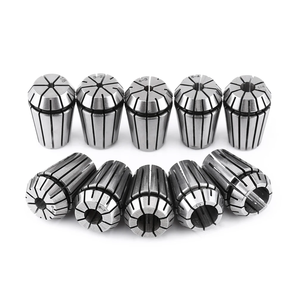 10pcs/set ER20 High Precision Spring Steel Collet Set CNC Milling Lathe Tool