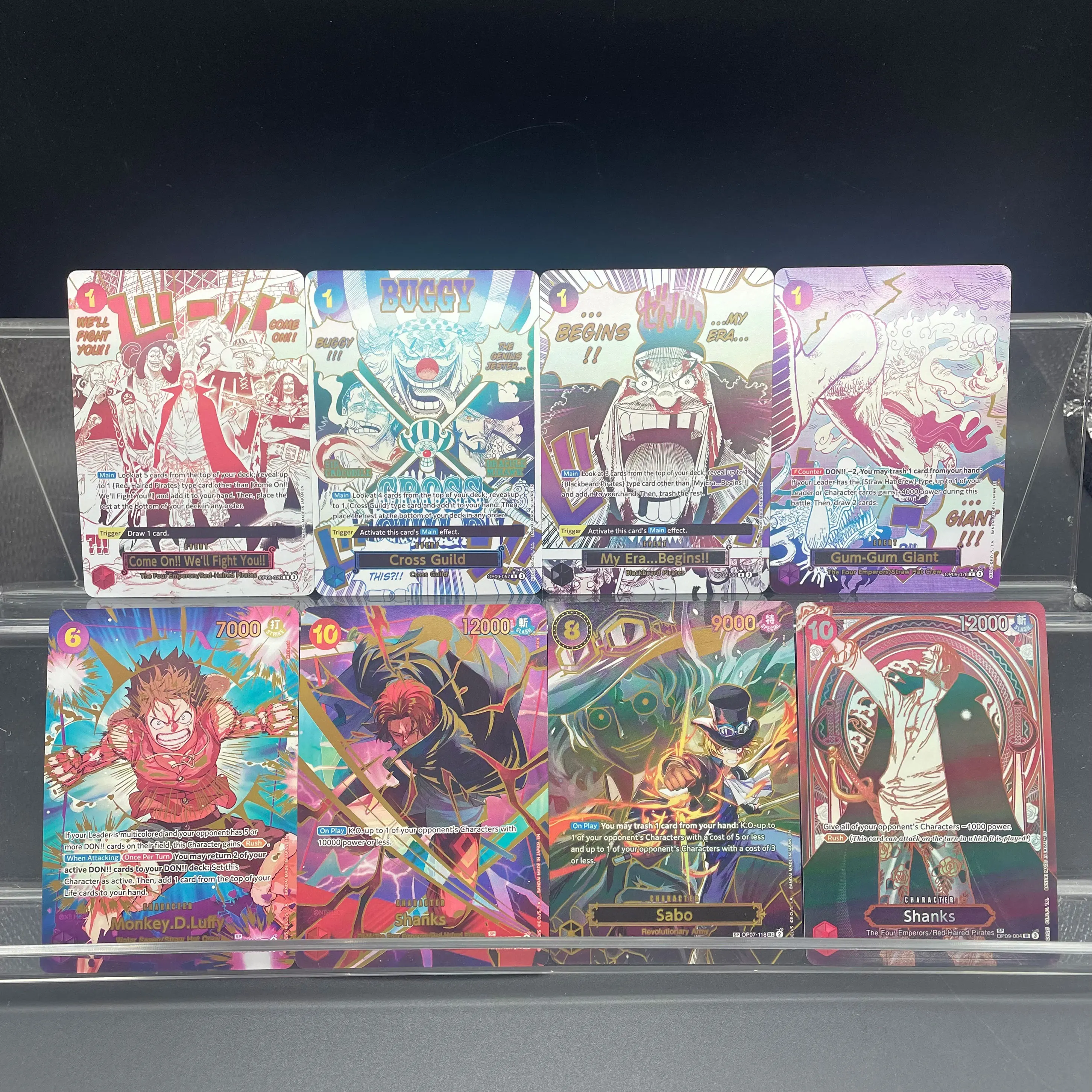 DIY Self-made OPCG vol.2 Game Card Roger Luffy Shanks Ace Buggy Gold Printing Process Matte Paper Texture Collectible Card Gift