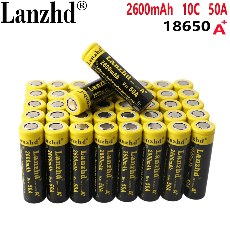 24PCS 10C 18650 Batteries li ion 26A 3.7V 2600mA 10C current lithium battery for Electric Drill scooter tools Toy Car LED