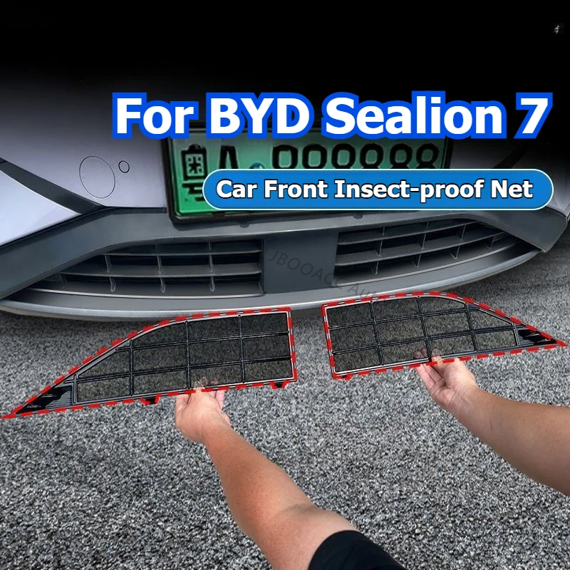 

For BYD Sealion 7 Sea Lion 07 EV 2024 2025 Car Insect-proof Net Water Tank Protection Front Bumper Grille Dust-proof Net Parts