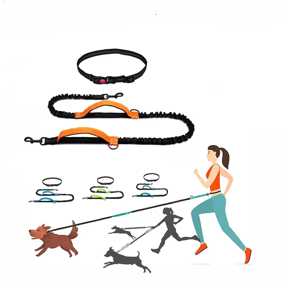 

Dog Running Leash Hands Free Elastic Reflective Dog Collar Harness Leash Rope For Small Medium Large Dog Walking Hiking Biking