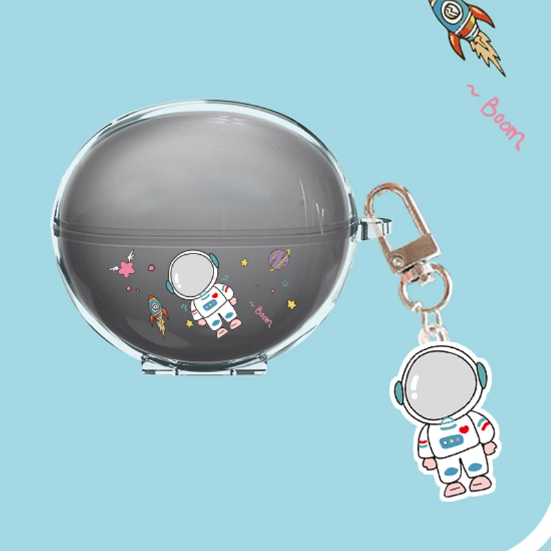 Cartoon Case for Huawei FreeCilp Case Astronaut Protect Earphone Silicon Transparent Hearphone CaseFor huawei free cilp Cover
