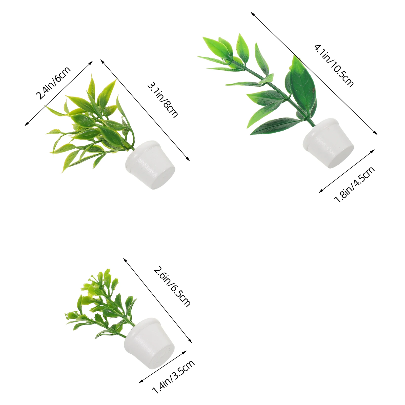 Mini plantes miniatures en pot pour maison de poupée, 3 pièces, verdure artificielle, Micro décor de paysage, ornements succulents, fée