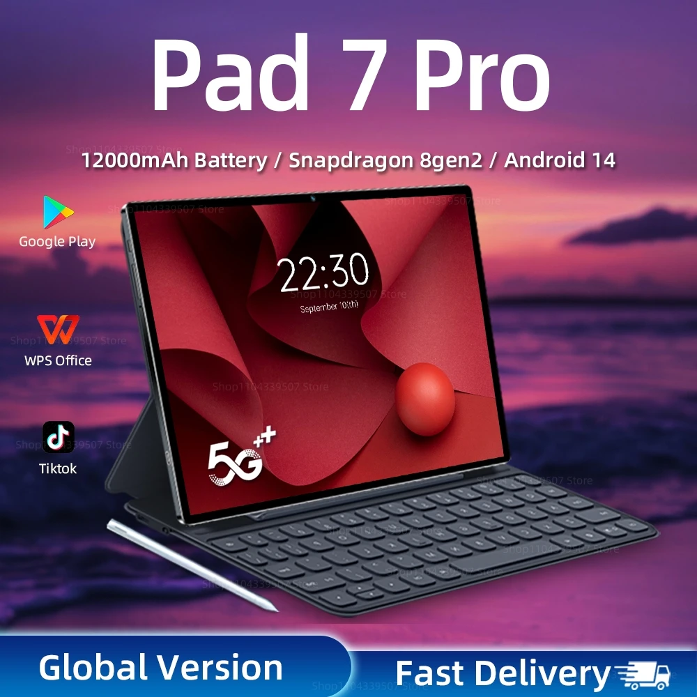 �y�Z�[�����z�V�i�I���W�i��Android 14�^�u���b�gPad 7 Pro 22TB+2TB Snapdragon 8gen2 5G WiFi 12000mAh �f���A��SIM GPS HD 4K �O���[�o���Ń^�u���b�gPC