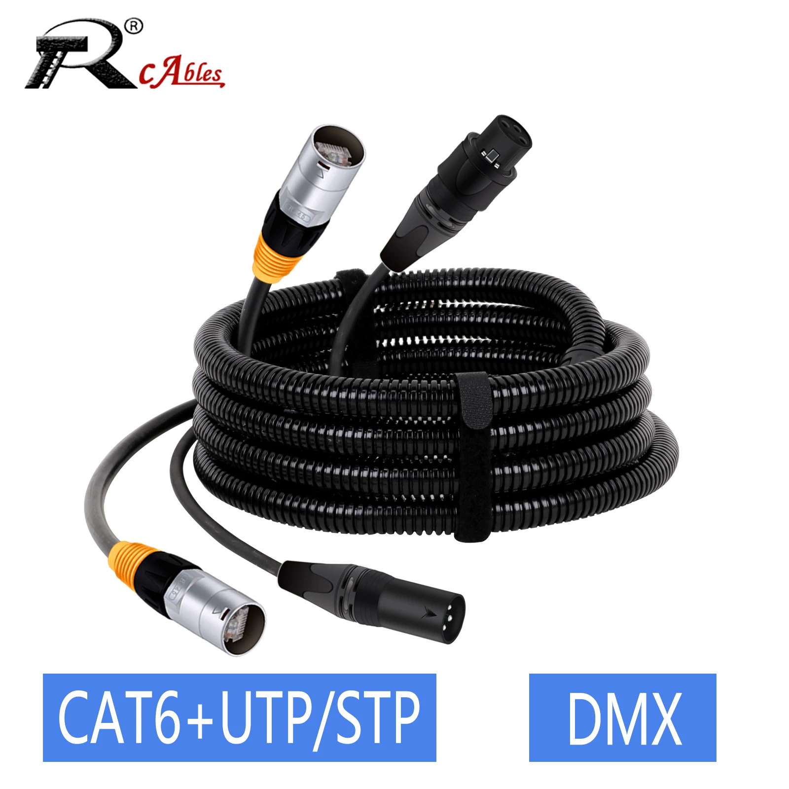 

DMX512 Cable CAT6 UTP/STP Stage Ethernet Extension Cable Combination of RJ45 EtherCON and XLR/DMX Connector Male to Female Cord