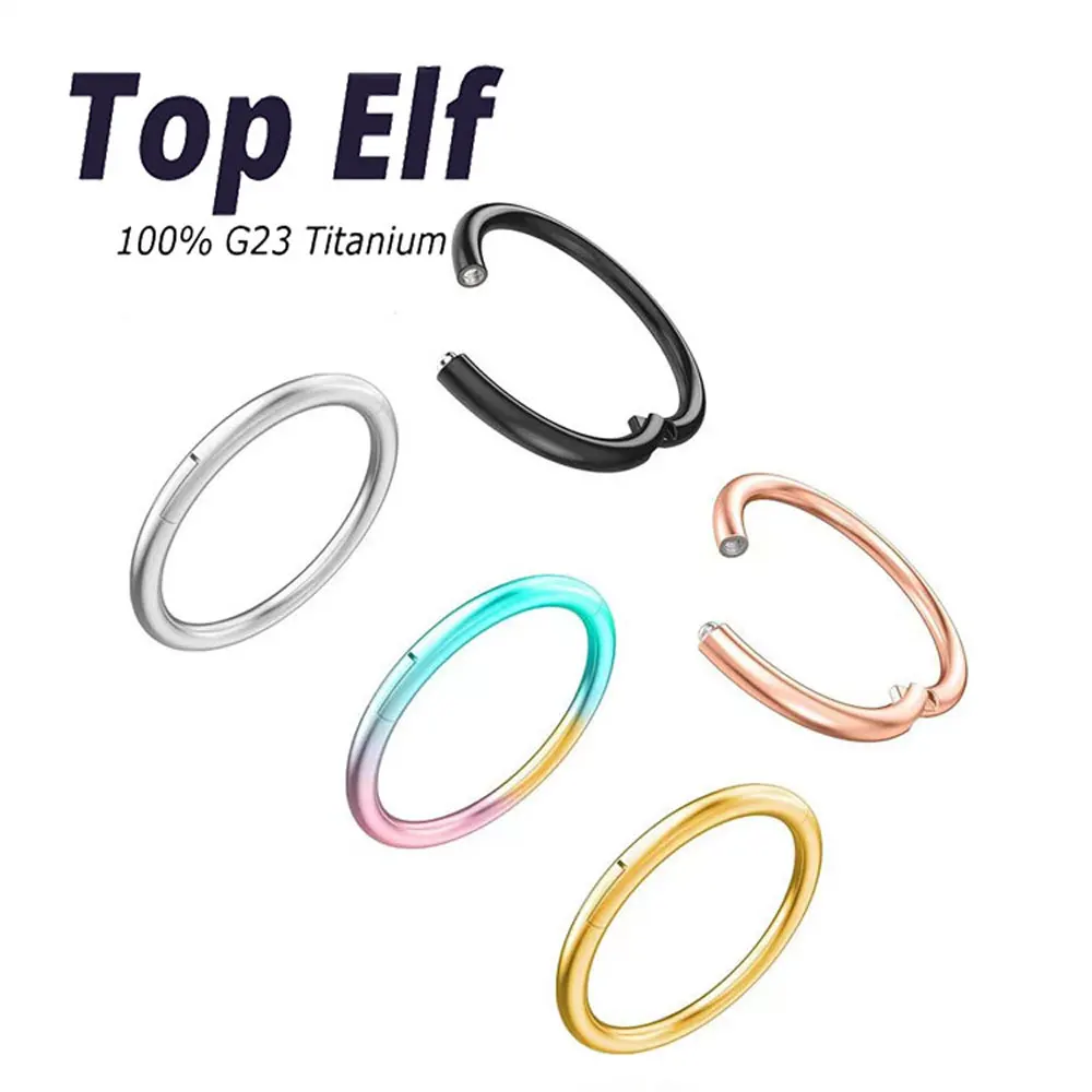 Wholesale G23 ASTM F136 Piercing Titanium Hoop Earring Nose Ring For Women Lip Ear Hoop Punk Basic Nose Accessories