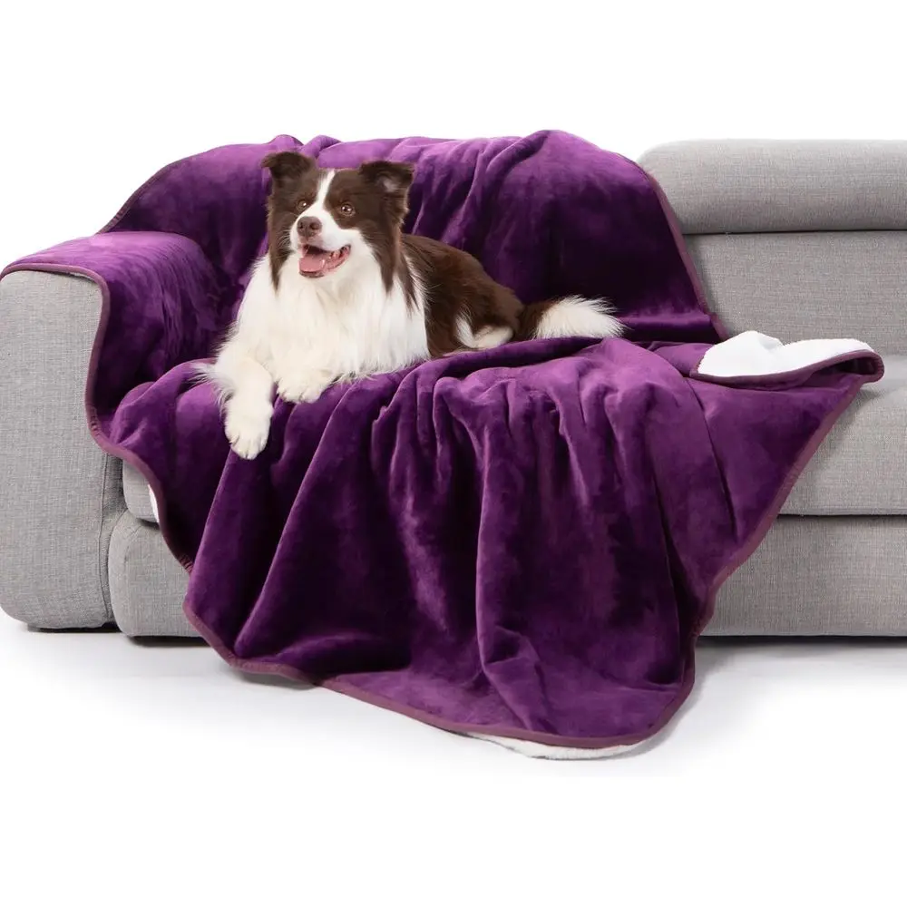

Bed Blanket, Reversible Sherpa Throw Blanket, Protects Furniture from Liquid Pee and Pet Urine, 60x80 inches